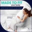 EnerPlex Body Pillow for Adults - Adjustable 54 x 20 Inch Long Pillow Shredded Memory Foam Pillows w/Plush Viscose Cover for Adults & Kids - Pregnancy Pillow for Sleeping
