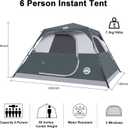 ADSMART Instant Tents for Camping 6 Person Tent Waterproof for Outdoor | Easy set up for hiking with rainfly carry bag for family camping tent, 10 ft x 9ft x 66 inch