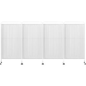 6FT Medical Privacy Screen on Wheels, Portable Freestanding Room Partition Wall Divider, Foldable Room Divider with Locking Casters (4, White)