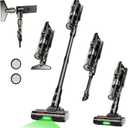 Trucozie Cordless Vacuum Cleaner, Self-Standing Lightweight Stick Vacuum with 50 mins Runtime, Powerful Suction, Anti-Tangle Wireless Vacuum for Home, Hardwood Floor, Carpet, Pet Hair, Black