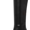 SOVANYOU Women's Faux Leather Tall Boots Fashion Square Toe Chunky Heel Knee High Boots with Side Zip (6, Black)