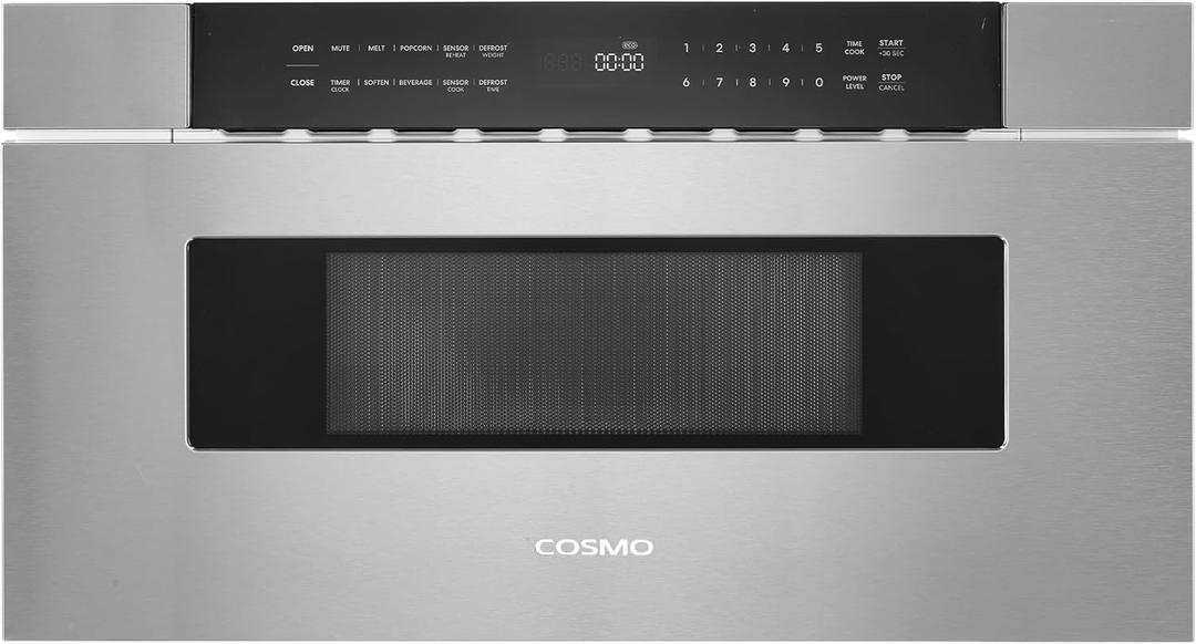 COSMO COS-MWD3012NHSS 30 in. Haven Collection 1.2 cu. ft. Built-in Microwave Drawer, Presets, Touch Controls, Defrosting Rack, Stainless Steel