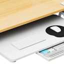 CALASK Desktop Keyboard Tray, Under Desk Pull Out, 26.77" X 11.81" Large Size Keyboard Tray with C-Clip Mount, Easy Installation, Computer Keyboard Stand, for Home Study and Office