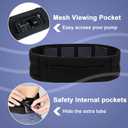 Insulin Pump Belt with Mesh Pouches Easy Viewing, Breathable Insulin Pump Holder with Adjustable Waist Band, No-Buckle Diabetic Pump Sleeping/Running Belt for Men/Women(L: 32" - 43")