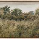 OIQArtOIQ Framed Vintage Landscape Wall Art Natural Scenery Oil Painting Canvas Prints Country Farmhouse Aesthetic Fall Decor Pictures for Kitchen Bedroom Living Room Bathroom (Oat Field)