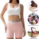 Womens Boxer Briefs Panties, Cotton Comfortable Boy Shorts Underwear, Anti Chafing Soft Panty, 2 Pack (L)