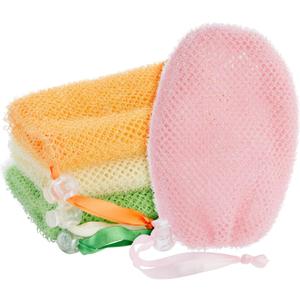 Juvale Mesh Bar Soap Pouch - Exfoliating Mesh Soap Bag - Flexible Drawstring Holder - Portable Travel Case - 3 Count, 3.5 x 6 in, Pink/Orange/White/Green