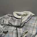 ZITY Men's Flannel Shirts Jacket Warm Sherpa Lined Fleece Plaid Winter Coat (Large, Grey White)