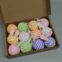 Easter Tree Decorations: 12pcs Sequin Easter Ornaments with Plush Bunny Ears, Pink Yellow Purple Easter Ball Ornaments Decor, Cute Easter Decorations for Kids Home Office Party Gifts