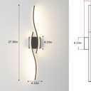 Daunton Modern Hardwired Wall Sconce Set of 2, LED Black Wall Light with Remote Control, RC Dimmable LED Wall Light Indoor, Wall Decor for Hallway Bedroom Living Room TV Wall, 27.5 in, Timer, Memory