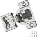 Furniware 10 Pieces 1/4" Small Overlay Concealed Face Frame Hinges, 105 Open Angle 4 Level Soft Close Screw On Compact Cabinet Hinge,for Face Frame Door, Soft Close On/Off Switch, Self Closing