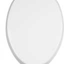 TinyHiney Potty Elongated Toilet Seat, Adult/Child, w/Chromed Metal Hinges (Elongated White)
