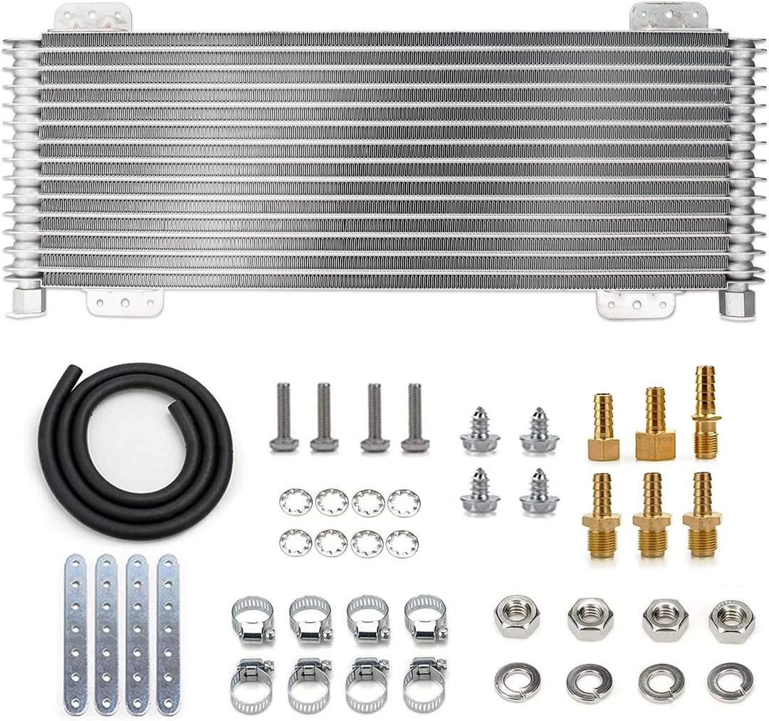 Transmission Cooler 40,000 GVW Trans Cooler Low Pressure Drop LPD47391 with Mounting Hardware 47391 Silver
