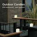 TECHLONG Outdoor Waterproof Flameless Candles with Timer, Remote Control Battery Operated Candles Flickering Last 600 Hours, 3"x3" Realistic Electric Fake LED Candles, Ivory Plastic, Set of 3