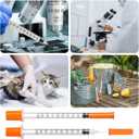 120 PACK U-100 Syringes, 30G 5/16" (8mm) 1ml/cc Disposable Syringe, Individual Wrapped, Lab Supplies