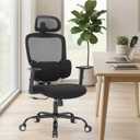 Office Chair Ergonomic Desk Chairs with Adjustable Lumbar Support & Headrest, Mesh High Back Home Office Desk Chairs with Adjustable Height Armrests, Comfy Swivel Task Computer Chair
