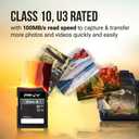 PNY 128GB Elite-X Class 10 U3 V30 SDXC Flash Memory Card - 100MB/s, 4K UHD, HD, UHS-I, Full Size SD (Pack of 2)