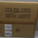 Ceiling Fans with Lights, 19.7'' Flush Mount Ceiling Fan with Lights and Remote, 3000K-6000K Dimmable Modern Low Profile Ceiling Fans for Bedroom Living Room, 6 Speeds Fandelier LED Fan Light (Black)