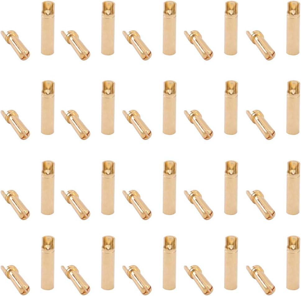 20pairs Cross 4.0mm Thick Gold Bullet Connector Banana Plug Gold Plated for ESC Battery(C131-20)