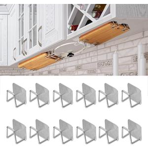 Under Cabinet Cutting Board Holder - 12 Pcs Pot Lid Organizer for Cabinet Cutting Board Holder Rack Storage Stainless Steel Under Shelf Counter Chopping Board Holder