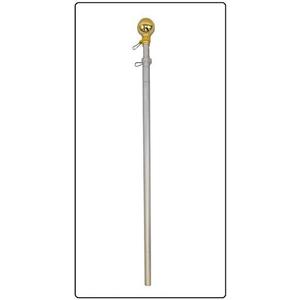 OnPoint Wares 8FT Aluminum Pole (Ball) Adjustable from 8 ft to 3.2 ft Works with Both Grommets and Sleeves Flag is not Included