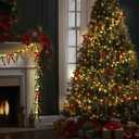 Valentines Garland-13ft Valentine's Bow Garland with String Lights Velvet Bow Garland Banner Valentines Galentines Indoor Decor for Wedding Holiday Party Wall Home Front Door(Green Brown Red)