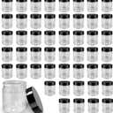 50 Pack 4 oz Clear Plastic Jars with Lids - Small/Mini Containers for Slime, OintmentsCreams, Samples, Eyeshadow, Travel Storage Makeup, Lotion, and Body Butter.
