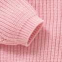 Toddler Girl/Boy Halloween Sweater Pumpkin Smile Embroidery Sweater Knitted Pullover Fall Winter Clothes (Pink)