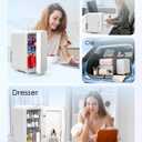 FANSEXPERT Skincare Fridge with Glass Panel, 6L Mini Fridge for Home/Car, AC/DC Portable Thermoelectric Cooler and Warmer, Makeup Mini Compact Refrigerator for Skincare Cosmetics Food Drinks (White)