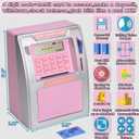 Fishboy Talking Pink ATM Piggy Bank for Kids with Dual Debit Cards, Power-Off Memory, Auto-Opening Drawer for Real Money for Girls, Onekey Shutdown, Bill Feeder, Coin Recognition, Balance Calculator