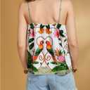 RoseSeek Women's Floral Boho Tank Tops Spaghetti Strap Vacation Summer Tops | Tropical Summer Camisole, Beach Vacation Outfits, Flowy Resort Wear, Going Out Tops, Boho Tops (XL)