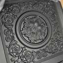 WOWSTAR 12-Pack 24"x24" Drop Ceiling Tiles, Waterproof Glue Up Vintage Style 3D Ceiling Tiles, Black