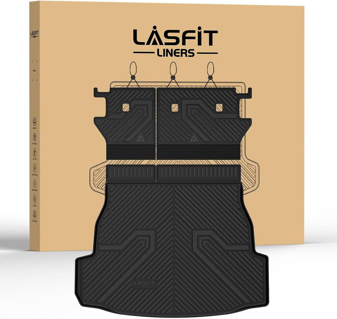 LASFIT Cargo Trunk Mat for Toyota RAV4 2026 Hybrid (Not Fit Plug-in Hybrid) | Fit for Cargo with Subwoofer,100% TPE All Weather Custom Fit Rear Cargo Liner Automotive Accessories Black