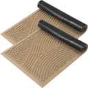 Sturdy Front Door Mat, Absorbent Muddy Dirt Resist Welcome Door Mats Outdoor Indoor, Fade Resistant, Non-Slip Backing Entry Mat Low Profile Doormat for Entryway, 3624, 2 Pack, Beige