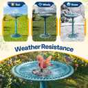 VIVOHOME Bird Bath with Solar Fountain for Outside, Polyresin Pedestal Bird Baths with Solar Powered Pump for Outdoor, Garden, Weather-Resistant Birdbaths with 20" Bowl, Blue