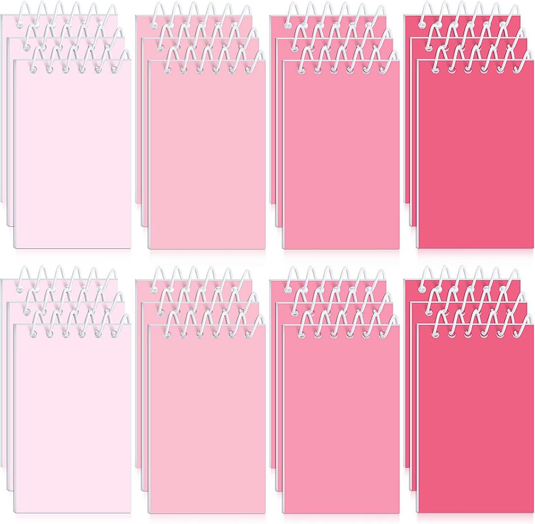 Epakh 24 Pcs Student Gift Bulk Pocket Spiral Notebook Memo Pads Mini Blank Pocket Notebooks 20 Sheets Per Notebook for School Classroom Home Office Nurses(Pink)