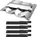 Hiorucet Grill Parts Replacement for Jenn Air 4 Burner 720-0061-LP 720-0062-LP 720-0099-NG 720-0062-LP Gas Grill, Heat Plates and Cast Iron Burners for Nexgrill 720-0061 720-0062 720-0099 720-0063