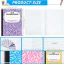24 Pack 9.75 x 7.5 in Large Composition Notebooks Bulk 12 Color Wide Ruled Composition Books Marble Journal Notebook 60 Sheets per Book for Aldult Student College Office Back to School Supplies