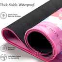 Virora American Mahjong Mat with Rules, Pink Mahjong Mat, 3MM Non-Slip Rubber Noise Reduction Mah Jongg Pad, 32.7x32.7in Rolled No Creases Waterproof Mahjong Table Cloth for Mah Jong & Card Games