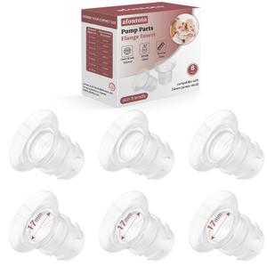 Flange Inserts 17mm for 24mm Flanges/Shields of Pumps, Flange Sizing Kit Compatible with Momcozy/eufy/Spectra/Medela/TSRETE Breast Pump, Replacement Pump Parts Reduce 24mm Tunnel Down to Correct Size