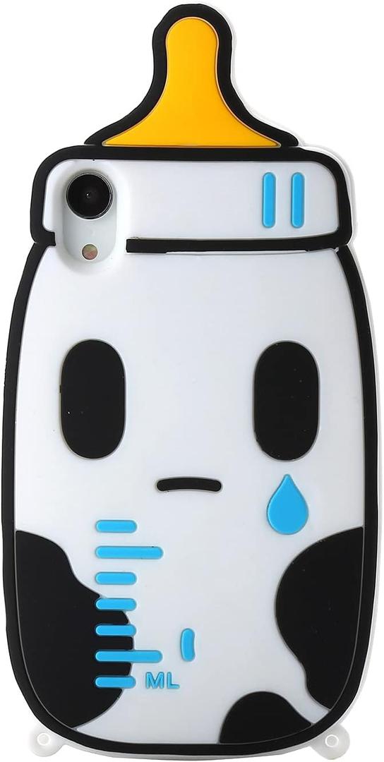 3D Feeding Bottle Case for iPhone XR 6.1",iPhone XR Cute Case,3D Cartoon Cute Kawaii Lovely Baby Bottle Shape Kids Teens Girls Women Soft Silicone Case for iPhone XR Feeding Bottle