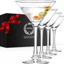 Chouggo Martini Glasses Set of 4, Hand Blown Premium Crystal Cocktail Glasses, for Bar, Martini, Cosmopolitan, Manhattan, Gimlet, Pisco Sour - 9Oz, Clear