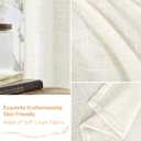 LAMIT Cream Linen Curtains 36 Inch for Windows, Soft Thick Linen Textured Light Filtering Drapes Bronze Gromment Boho Neutral Panels for Basement/Bathroom/Kitchen, 2 Panels, 34 x 36 Inch