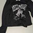 Cowgirl Outfits for Women Western Tank Tops Sexy Deep V Neck Crop Top Country Concert Rodeo Howdy Graphic Shirts (Medium Short, Black-long Live)