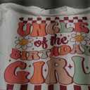 Uncle of The Birthday Girl Cute Family Groovy Birthday Party T-Shirt, Size XL