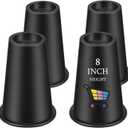 shouwuhho Bed Risers 8 Inch, Heavy Duty Round Furniture Risers Lifts 14" 12" 8" Table, Desk Leg, Sofa, Couch, Adjustable Bed Frame Risers Supports Up to 6,000 Lbs, Black, 4 Pack