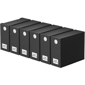 SpaceAid 6 Pack Bed Sheet Organizer and Storage, Foldable Sheet Organizer with Window for Linen Closet, Set Folder Keeper for Queen & King Size Bedding Storage (Black)