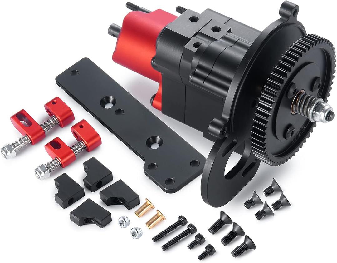 1/10 Benedict Harry 2 Speeds Metal Complete Transmission Case Gearbox with Dig Gear for 1/10 Axial SCX10 RC Crawler Car