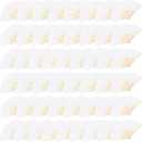 MCEAST 50 Pieces Silk Folding Fan with Bamboo Frames, Handheld Fan Folding Hand Fan Foldable Fan for Wedding Gifts, Party Favors, Home Decoration, White