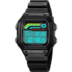 PASOY Men's Digital Multi-Function Watches Dual Time Alarm Stopwatch Countdown Backlight Waterproof Watch PASOY Men's Digital Multi-Function Watches Dual Time Alarm Stopwatch Countdown Backlight Waterproof Watch
